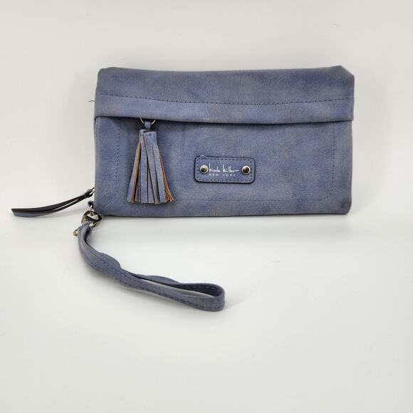 Nicole Miller NY - Wristlet Wallet- Blue with Tassel- Multi-Compartment - Picture 1 of 9